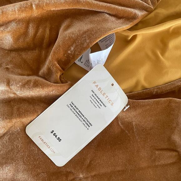 NWT Fabletics Gigi Velour Bodysuit in Light Honey Size XXL / 14-16 - Picture 2 of 2